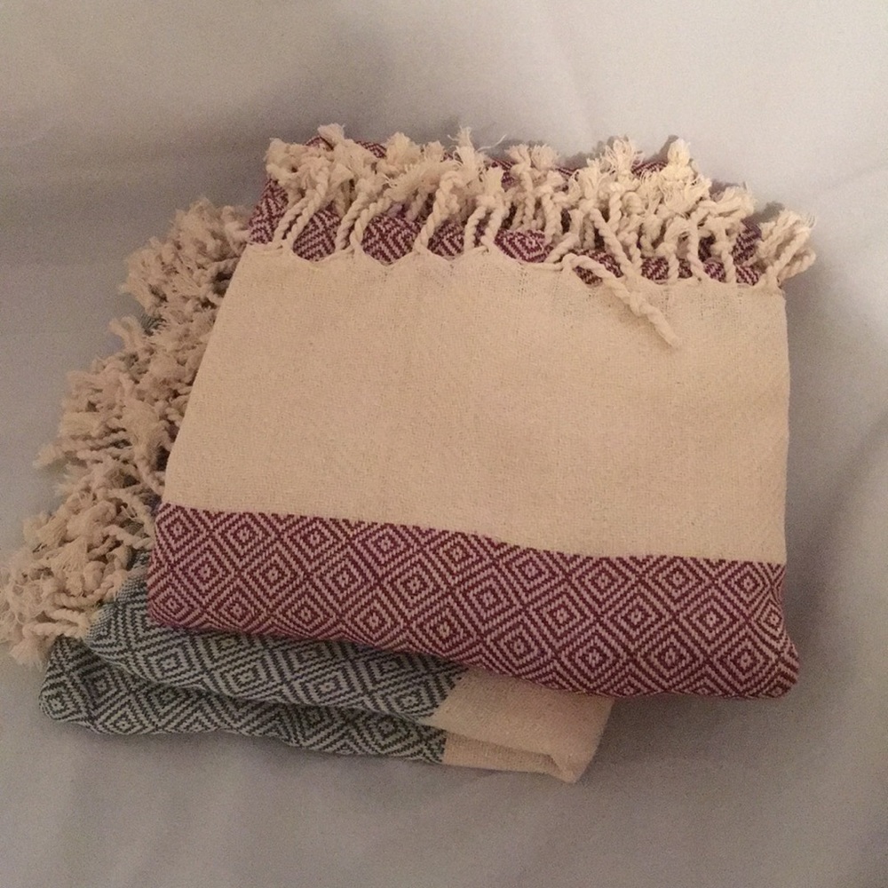 2 Bath Towels Turkish Peshtemal Yoga Sports Beach